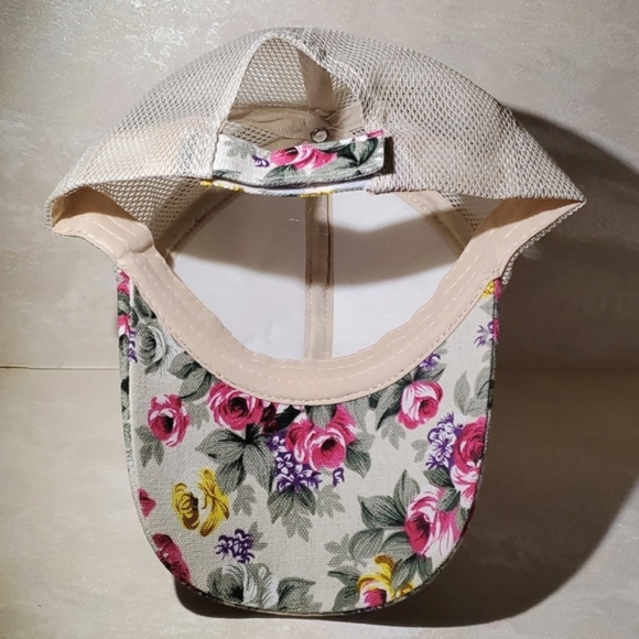 NEW Women's Adjustable Floral Canvas & Mesh Ballcap - Picture 12 of 16